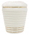 Pufas Kayoom Doric 335 76SMS-WHT, aukso sp./balta sp., 42 cm x 42 cm x 50 cm