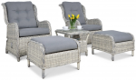 Lauko baldų komplektas Focus Garden Sienna Duo Premium, balta sp./pilka sp., 2 vietų