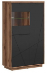 Vitrina Forn, ruda sp./juoda sp., 42.5 cm x 94 cm x 157 cm