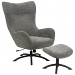 Krėslas Talgarth Recliner With Footstool, antracito sp./juoda sp., 86 cm x 76 cm x 105 cm