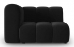 Modulinė sofa Micadoni Home Lupine Velvet, juoda sp., kairinė, 114 x 87 cm x 70 cm