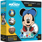 Medinė dėlionė Trefl Mickey Mouse, 22 cm x 17 cm, 50 vnt.