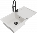 Plautuvė su virtuviniu mai&scaron;ytuvu Mexen Leo, derva/granitas, 90 cm x 50 cm x 19 cm, balta sp.