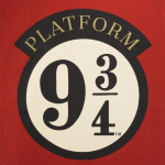 Virtuvinis rank&scaron;luostis Harry Potter Platform 9 3/4, juoda sp./raudona sp., 65 cm x 45 cm