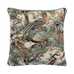 Dekoratyvinė pagalvėlė Home4you Holly Birds In The Forest, ruda sp./žalia sp., 45 cm x 45 cm