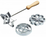 Sausainių gaminimo rinkinys Kitchen Craft Rosette Cookies, 35 cm, ruda sp./sidabro sp., 4 vnt.