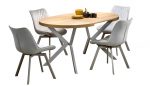 Valgomojo stalas i&scaron;skleidžiamas Peroni, ąžuolo sp./ka&scaron;myro sp., 100 - 250 cm x 100 cm x 75 cm