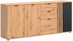 Komoda Vabres S620-KOM4D2S-DASN/CA, juoda sp./artisan oak sp., 86.7 cm x 194.5 cm x 40 cm