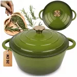 Emaliuotas ketaus puodas King Hoff Hage, &Oslash;26 cm, 5 l, žalia sp.