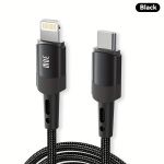 30W MFi USB-C į Lightning laidas, Juoda