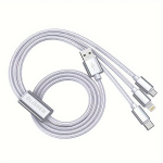 3-in-1 greito įkrovimo USB laidas, Sidabrinis