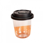 U formos gėrimų puodelis, 400 ml puodelis + juodas dangtelis 50 pak