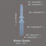 Plastikinė žarnos redukcinė jungtis, 8mm-12mm 5vnt
