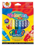 Dvipusiai flomasteriai su antspaudukais Colorino Kids, 10 spalvų
