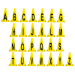 Plastikinių kūgių rinkinys inSPORTline Alphabet 23cm