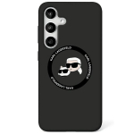 Etui Karl Lagerfeld Silicone Double  Heads And Circle MagSafe Samsung Galaxy S25 czarny