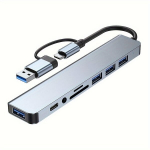 8 viename USB C HUB adapteris dokas. , 8 i&scaron; 1