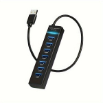 USB3.0 7 jungčių USB &scaron;akotuvas, &scaron;viečiantis adapteris. , 30 cm