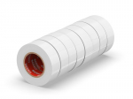 Izoliacinė juosta ERKO 19mm x 20m Balta 8 vnt. nustatyti, PVC elektros kabelių remontas, labai lankstus ir stipriai klijuojantis