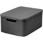 Dėžutė su dangčiu Style M 39,3 x 29,3 x 18,7 cm, tamsiai pilka