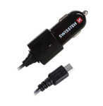 Automobilinis kroviklis&nbsp;Swissten&nbsp;12 / 24V / 1A su Micro USB laidu, juodas