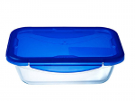 PYREX kar&scaron;čiui atsparus indas su dangčiu Cook & Go, 25,6x19,4 cm, 1,7 l
