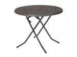 Sulankstomas lauko stalas terasai &bdquo;Dine & Relax&ldquo; 85 cm, pilkas plastikas, prakti&scaron;kas