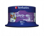 "verbatim dvd+r", platus, spausdinamas ra&scaron;aliniu spausdintuvu, be id markės, 43512, 4,7 gb, 16x, suktukas, 50 vnt., 12 cm, skirtas duomenų archyvavimui