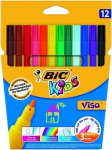 Bic Spalvoti flomasteriai Kids Visa, 12 spalvų rinkinys