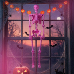 Helovino Skeletas, 158,8x35,6 cm, Rožinė