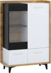 Vitrina Meblocross Box 13 3D, ąžuolo/baltos spalvos