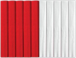 Happy Color gofruotas popierius 10 rul. 25x200cm baltas/raudonas