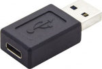 usb redukcija, (3.0), usb a vyri&scaron;kas - usb c f, juoda, plastikinis mai&scaron;elis, 5 gbps