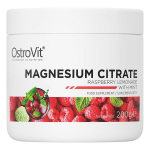Magnio citratas OstroVit Magnesium Citrate Raspberry Lemonade with Mint, 200g