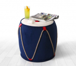 Pouffe Fora - Blue, White