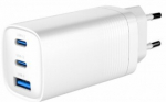 USB Įkroviklis - Gembird TA-UC-PDQC65-01-W 3 Prievadų 65 W GaN USB Power Delivery