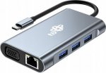 8-in-1 USB C Adapteris: Dual HDMI, USB, VGA, RJ45, PD, Grafitinis
