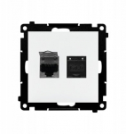 Simon 55 Dviejų Rj45 Lizdas Cat.6 Baltas Matinis