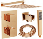 Potinkinis du&scaron;o komplektas su termostatu Mexen Cube 6in1, Rose Gold