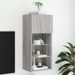 Tv spintelė su led lemputėmis, pilka ąžuolo, 40,5x30x90cm
