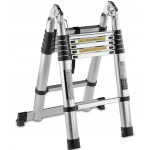3,8 m ilgio aliuminio teleskopinės kopėčios StandHeiz maks. 150 kg 380 cm, TELESKOPAS RRABINE 3.8M INTERRUPTIONAL FOLDING STANDHeIZ 380cm