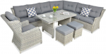 Lauko baldų komplektas TRIVENTO DINING, White Grey