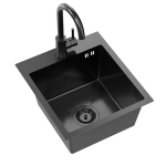 Plautuvės ir mai&scaron;ytuvo komplektas Quadron LUKE 90, ZH4045PVDBLM_3623500_PVDBLM, juodo metalo