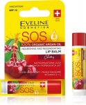 Lūpų balzamas Eveline Cosmetics SOS 100% organinis argano aliejus vy&scaron;nių, 4,5 ml