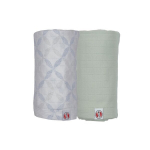Vystiklai Lodger Swadler Solid Matcha, Peppermint/Blue Fogg, 110x110 cm, 2 vnt.