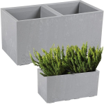 Gėlių klomba KARO 800x400x400 ECO perdirbtas betonas - &scaron;viesiai pilkas betonas LA936-70 Lamela