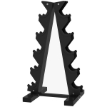 Hantelst&auml;nder f&uuml;r 10 Kurzhanteln, 5 Ebenen, stabiles Stahlgestell, bis 100 kg, schwarz, 66 x 35 x 33 cm