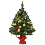 Mini Kalėdų eglutė Kalėdinė dekoracija, įsk. Kalėdinius papuo&scaron;alus ir LED lemputes 60 cm, Daugiaspalvis