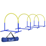 &Scaron;unų dresūros ir agility rinkinys, 4 lankai pradedantiesiems su krep&scaron;iu, 88x64x95 cm