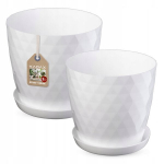 Vazonas + Stovas Baltas Rinkinys 25+30cm